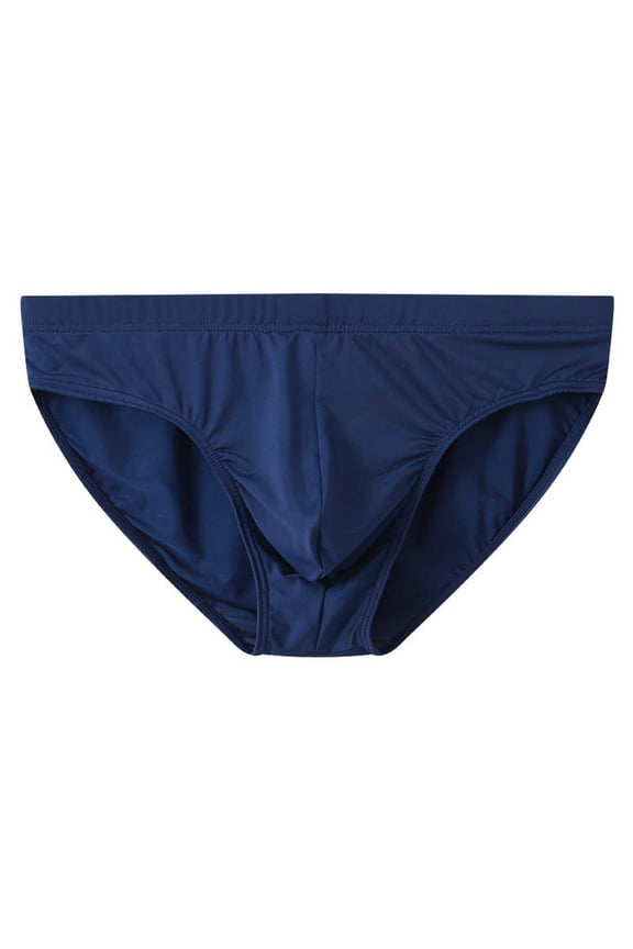Stretchy Men's Classic Briefs - Dark Blue, Size XL, Nylon Spandex Blend, Soft Comfortable, Everyday Wear, Durable & Well-Fitting