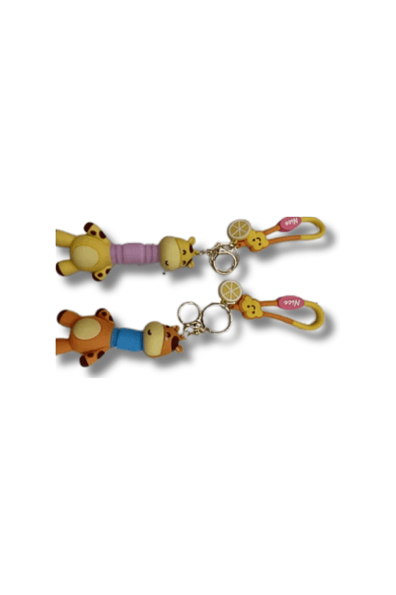 Stretchy Neck Giraffe Keychain Set  2 Pieces