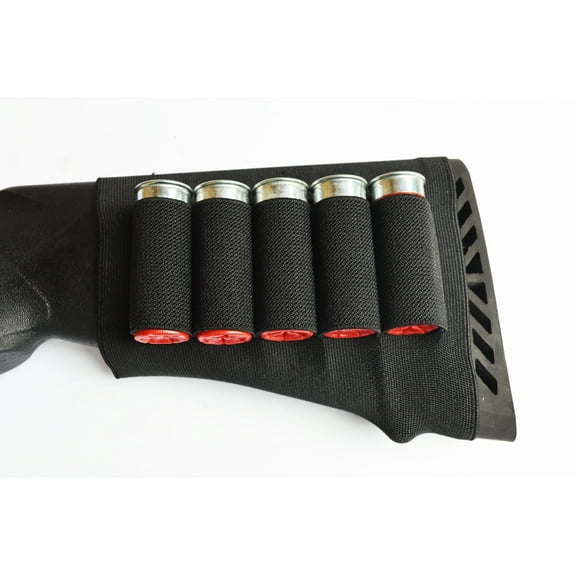Stretchy Neoprene Shotgun BUTTSTOCK Ammo Pouch Shell Holder for 12 Ga Rounds