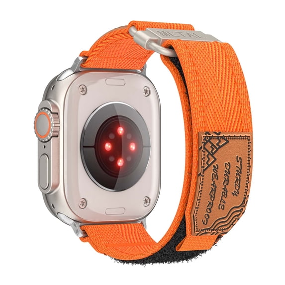 Stretchy Nylon Band Compatible with Samsung Galaxy Watch Ultra for Women Men, Stick Closure Adjustable Sport Rugged Replacement Strap for Galaxy Watch Ultra 47mm Smartwatch,Orange