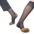 thumbnail image 1 of Stretchy Nylons Sheer Knees High Dress Socks Over the Calf Dress Socks for Men, 1 of 20