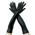 thumbnail image 1 of Stretchy PU Coated Gloves for Cosplay, Shiny Leather Look Long Gloves for Role Play and Evening Wear, Glossy Faux Leather Gloves for Adults, Elegant Costume Accessories for Parties and Performances, 1 of 5