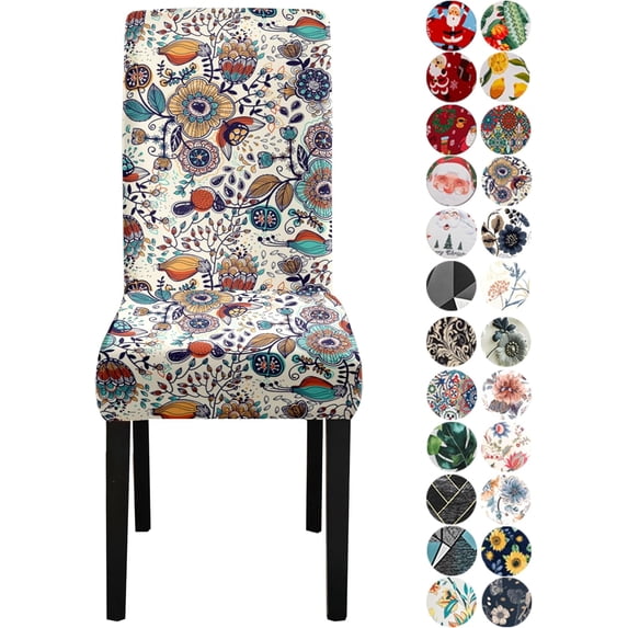 Stretchy Parson Chair Slipcovers for Dining Room Chair seat Covers Chair Protectors for Party Pet Protection Universal Fit Soft Polyester (Set of 6, Paisley)