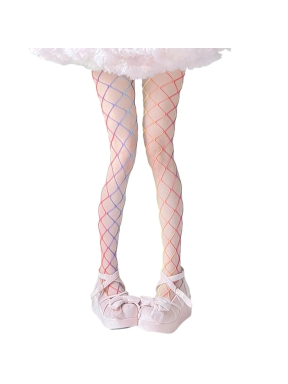 Stretchy Rainbow Sheer Pantyhose Skin Friendly Nylon Leggings Nonslip Waistband Evening Party Wear Women Tights
