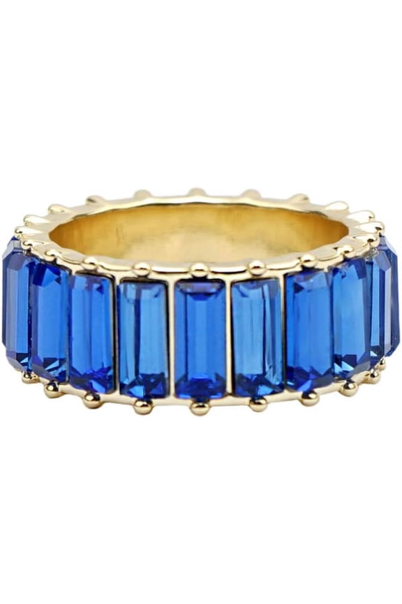 Stretchy Ring Rhinestone Ring Elastic Crystal Rings Wedding Jewelry Gift for Women Ladies Blue Fashion Jewelry Accessory