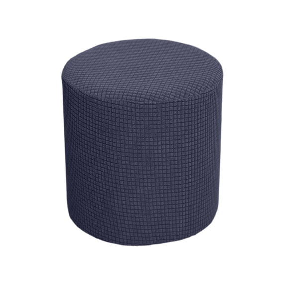 Stretchy Round Ottoman Slipcover, Waterproof Jacquard Stool Cover, Elastic All-Inclusive Round Footrest Protector for Pouf, Footstool, Vanity Chair and Home Decor