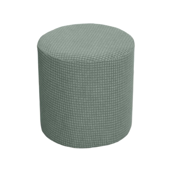 Stretchy Round Ottoman Slipcover, Waterproof Jacquard Stool Cover, Elastic All-Inclusive Round Footrest Protector for Pouf, Footstool, Vanity Chair and Home Decor