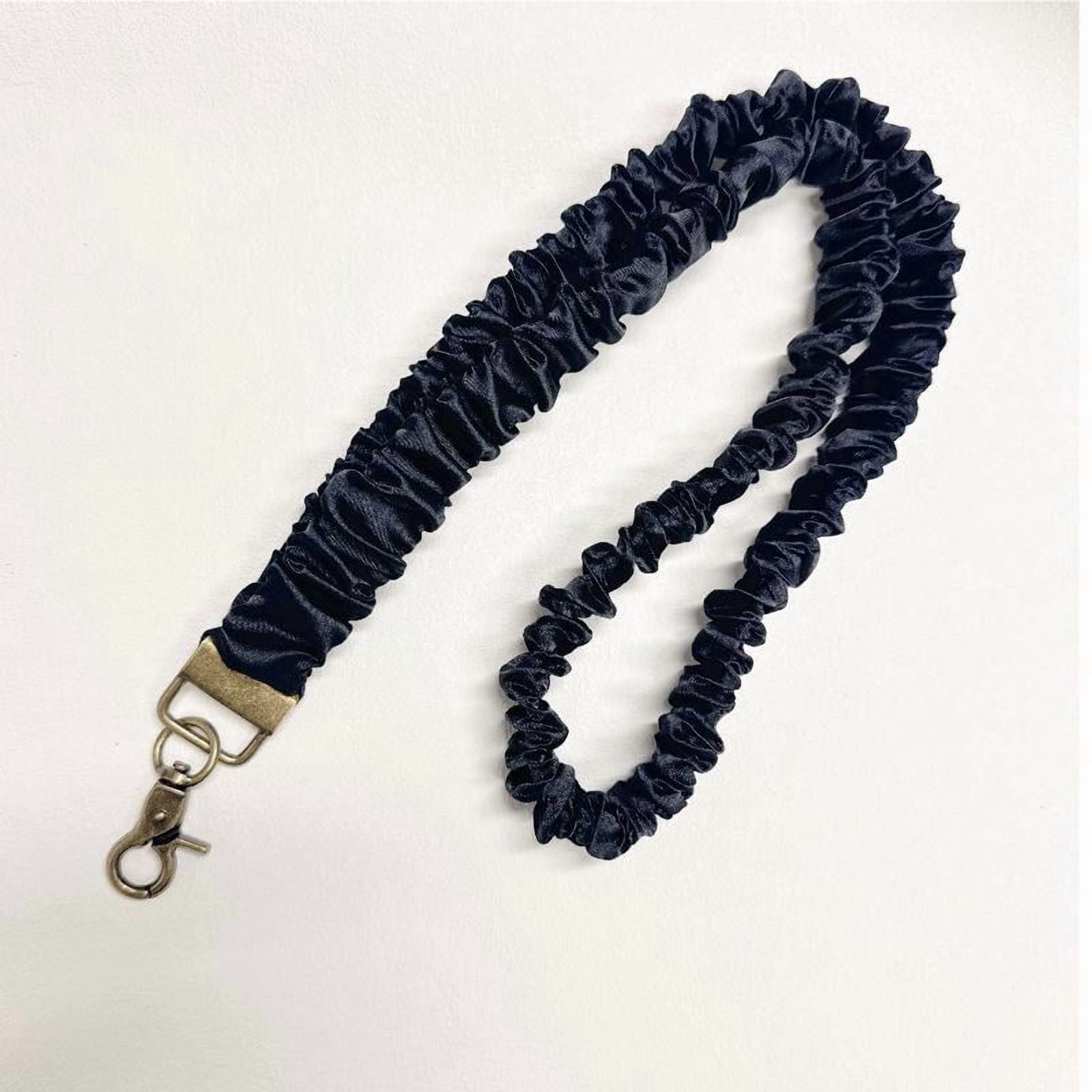Stretchy Scrunchie Lanyard for ID Badges – Cute Neck Lanyard for Keys | Retractable Keychain Holder for Women
