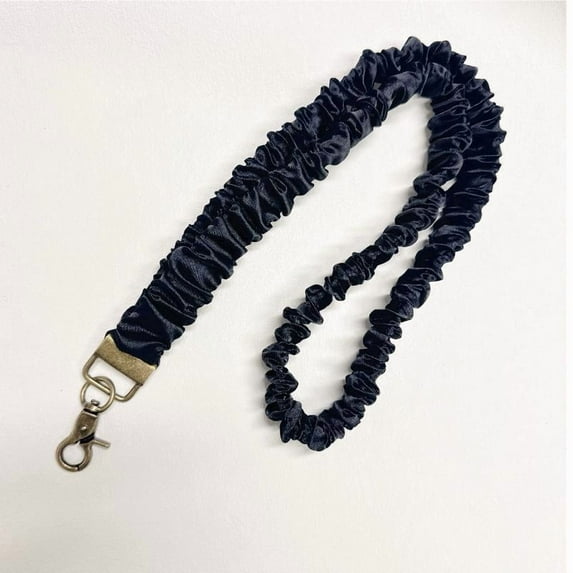 Stretchy Scrunchie Lanyard for ID Badges – Cute Neck Lanyard for Keys | Retractable Keychain Holder for Women