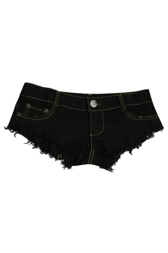 Stretchy Shorts for Women Cowboy Woolen Fringe Tight Fitting Pants Nightclub Pole Dance Ultra Low Waist Sexy Pants Loose High Waisted Short S-2XL