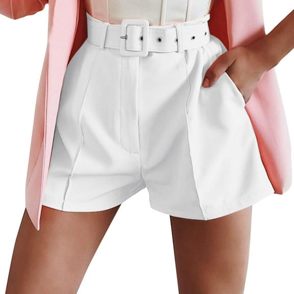 Stretchy Shorts for Women High Waisted 2 Pack Light Weight Thin Match Jacket Slim Coat Blazer Office Business  Belt Pants Casual Summer Jean Shorts S-2XL
