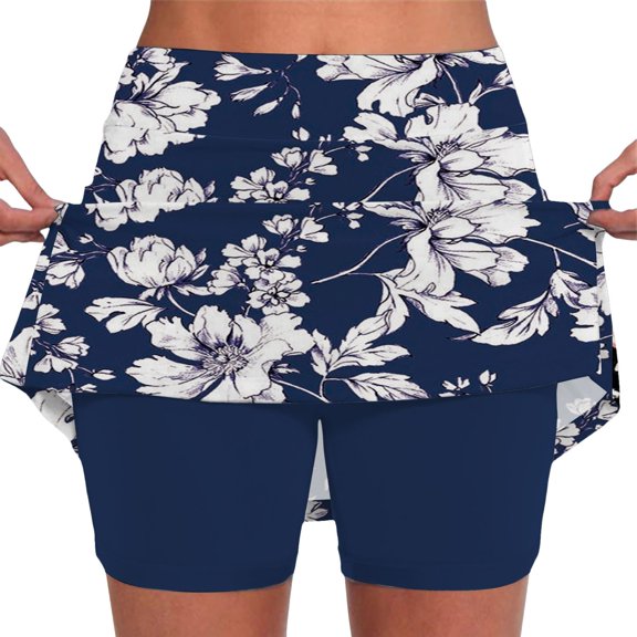 Stretchy Shorts for Women Elastic Yoga Skirt Color Sports Lightweight Tight Print Jogging Loose High Waisted Short S-2XL
