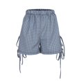 thumbnail image 1 of Stretchy Shorts for Women High Waisted Retro Checkered Side Strap Loose Beach Vacation Trendy 2025 S-XL, 1 of 3