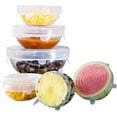 thumbnail image 1 of Stretchy Silicone Lids, Bpa Free For Healthy Storage, Flexible And Stretches Reusable Covers For Clear Various Sizes 6-Pack, 1 of 1