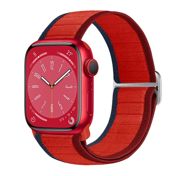 Stretchy Solo Loop Compatible for Apple Watch Band 38/40/41/42mm(Series11 10) for Women Men, Nylon Elastic Straps for iWatch SE 3/2/1 & Series 11/10/9/8/7/6/5/4/3/2/1, Red