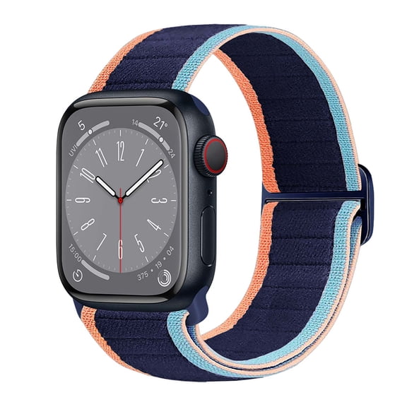 Stretchy Solo Loop Compatible for Apple Watch Band 42(Series 1/2/3)/44/45/46/49mm for Women Men, Nylon Elastic Straps for iWatch Series 11 10 9 8 7 6 5 4 3 2 1 SE321 Ultra321, Navyblue