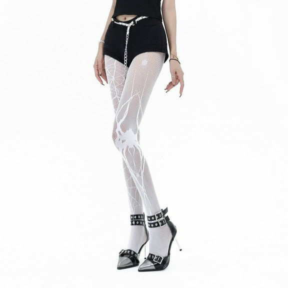 Stretchy Spiderweb Pattern Sheer Pantyhose Breathable Nylon Tights Fashion Stockings For Party Outfits Daily Use