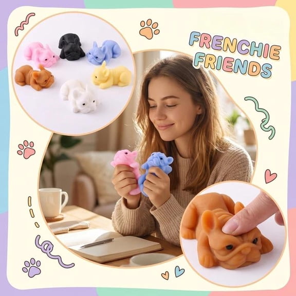 Stretchy Squeeze Toys, Squeeze Dog, Stress Reliever, Sensory Squeeze, Sensory Toys, 4X2X1.5 in Soft Brown Relaxation Puppy Toys, Gentle Non Irritating Texture Safe for Casual