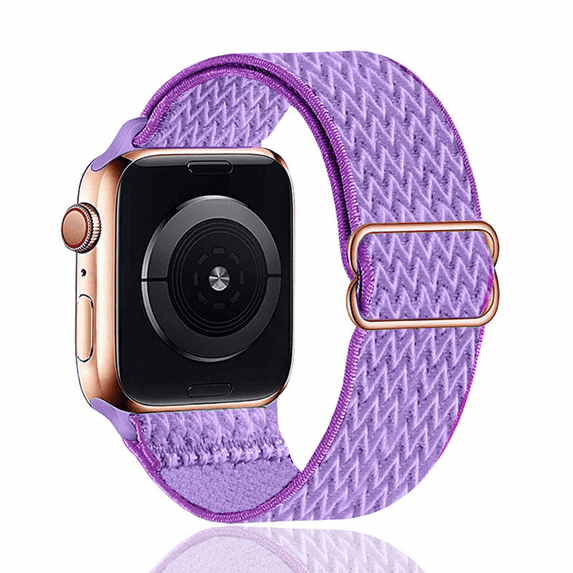 Stretchy Strap Compatible with Apple Bands Adjustable Stretch Braided Elastics Weave Nylon for iWatch 7 --- Lilac Purple(38/40/41mm)