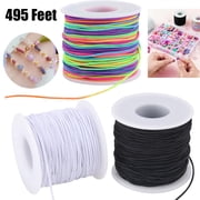 Stretchy String for Bracelets, 3 Rolls 1 mm 495 Feet Sturdy Elastic String Cord for Jewelry Making, Necklaces, Beading and Crafts 1.0mm Black&Wihte&Rainbow