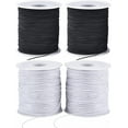 thumbnail image 1 of Stretchy String for Bracelets, 4 Rolls 1 mm Sturdy Elastic String Elastic Cord for Jewelry Making, Necklaces, Beading (2 Black+ 2 White), 1 of 6