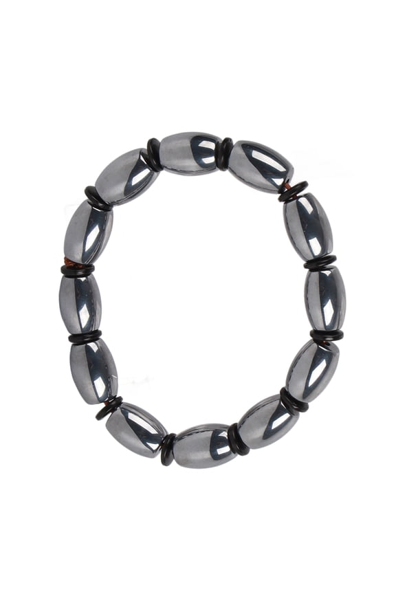 Stretchy Terahertz Beads Energy Stone Healing Bracelet Stretchy Stress Relief Meridian Therapy Yoga Beads Bracelet for Men and Women, 7.5 inches / 19 cm
