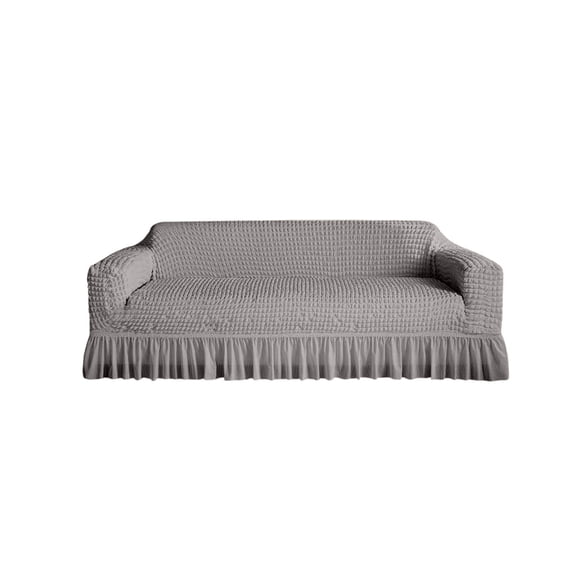 Stretchy Textured Sofa Cover with Ruffled Skirt Universals Polyester Couch Slipcover for Living Room