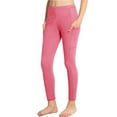 thumbnail image 1 of Stretchy Tights for Teen Girls Solid Color Elastic High Waist Comfy Athletic Leggings Girls Trendy Compression Pants, 1 of 6