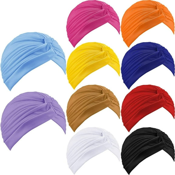 Stretchy Turban Cap 10 Pcs Chemo Head Wraps Cancer Headwear Bennie Twisted India's Hat for Women - Home Improvement.