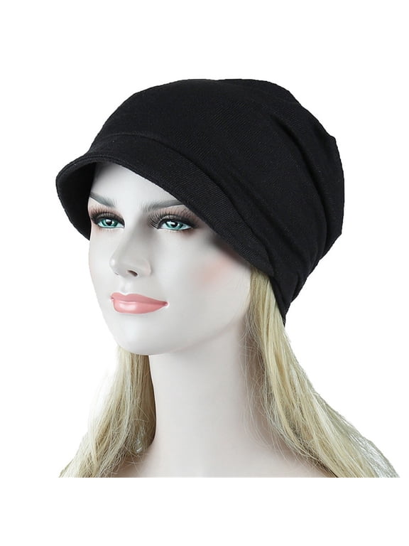 Stretchy Turban Head Wraps for Women Turban Hats Sleep Hats Cancer Headwear Chemo Hair Loss Hat Headwrap Turban Caps for Women Black One Size