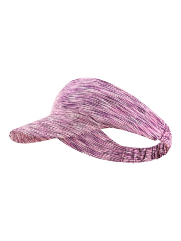 Stretchy UV Protection Sports Visor Hat Lightweight Rainbow Stripe Design for Hiking Beach Running Outdoor Travel - Purple