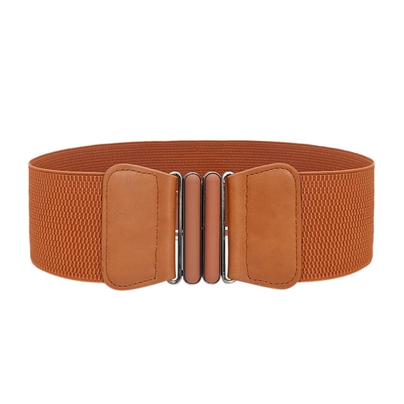 Stretchy Waist Belt for Women Elastic Waist Fashion Dress Buckle Wide Belt Waistband Wild Belt Leather Casual Womens Belts