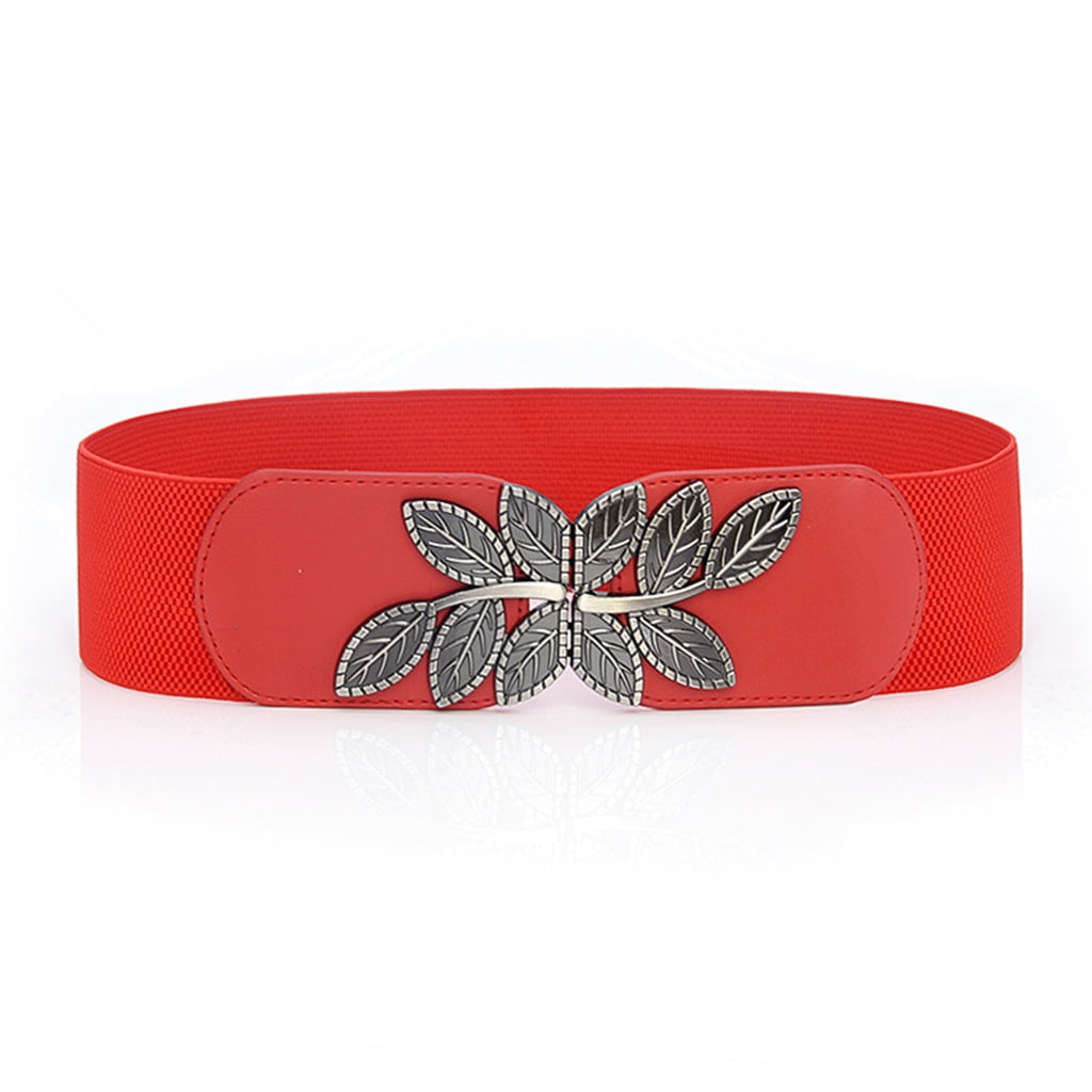 Stretchy Wide Dress Belts - Women Fashion Wild Elastic Waistband Buckle ...