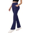 thumbnail image 1 of Stretchy Work Pants for Women Casual Yoga Dress Pants Boot Cut Wide Leg Leggings High Wasit Comfy Pants with Pockets Navy S, 1 of 4