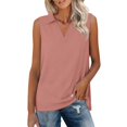 thumbnail image 1 of Stretehy Shirts for women Women's Cropped T shirts Trendy V Neck Summer Collared Tank Tops Breathable Summer Tank Collared Tank Tops Basic Solid Cropped T Shirts Summer Gauze Shirts, 1 of 7