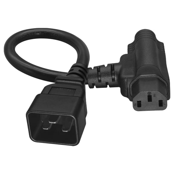 Strhowill 0.32M/1FT C20 to C13+5-15R Piggyback Power cord,IEC320 C20 Male to NEMA 5-15R US standard 3-holes female+C13 Power Cable Cord UL SJT 14AWG  pure copper cable