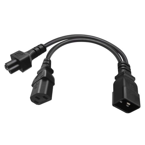 Strhowill 0.32M/1FT IEC320 C20 TO C5+C13 Y Splitter Power PlugC20 plug to C5/C13 one to two power conversion cableC20 plug of the PDU/UPS server extends to the C19/C5 female socket