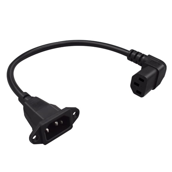 Strhowill 0.3m/0.98ft IEC320 C13 Female Up Angle TO C14 Male Panel Mount Power Cable 10A 250V,Suitable for UPS PDU