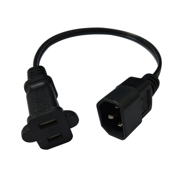 Strhowill 0.6M/1.96FT IEC320 C14 TO 1-15R Power Extension Cable ,IEC320 C14 Male TO American Standard FeMale Two HOLE Power conversion LineC14 3 pin Plug For pdu/ups