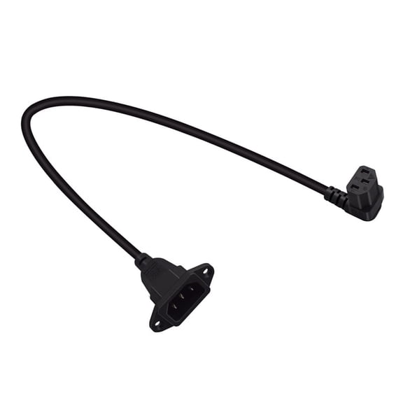 Strhowill 0.6m/1.96ft IEC320 C13 Female Down Angle TO C14 Male Panel Mount Power Cable 10A 250V,Suitable for switches, automation control chassis, and commercial only coffee machines