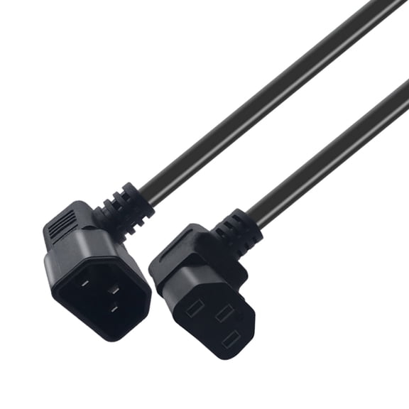 Strhowill 1.5m C14 to C13 Power Cord, Dual 90 Upward Angled,31.5mm (16AWG) 10A 250V, for Server Rack/projectors/Industrial Power Extension Cable
