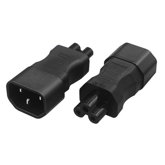Strhowill 1 pcs IEC320 C14 to C5 Power Adapter, Heavy-Duty Copper Contact Flame Retardant C14 Male to C5 Female Plug Converter 10A 250V for Laptop Charger, Monitor, PC, Server, UPS