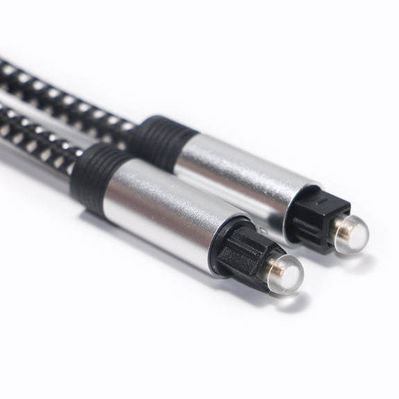 Strhowill 1 PCS Toslink Cable 1.5M, Black and white cotton mesh weaving, Bend-Resistant for Home Theater, Stable Audio Transmission Compatible with Sound Bar, Amplifier, Game Console