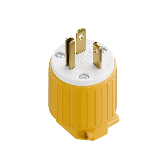Strhowill 1 Pack NEMA 5-20P Male Plug, 20A 125V Heavy Duty Straight Blade Replacement Connector, Power Cord End for Generators, Power Tools, Saws, Computers & Industrial Equipment,Yellow