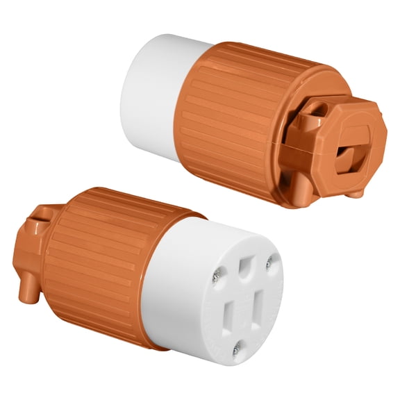 Strhowill 1 Pack Orange Nema 5-15R Self Wiring Electrical Outlet Receptacle, 15A 125V, 3-Prong Grounded Socket for Appliance, Computer, Power Strip