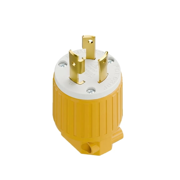 Strhowill 1 Pcs NEMA L6-30P Twist Lock Male Plug 30A 250V 2 Pole 3 Wire Grounding, Industrial Generator Connector for Transfer Switch Welder RV - Yellow