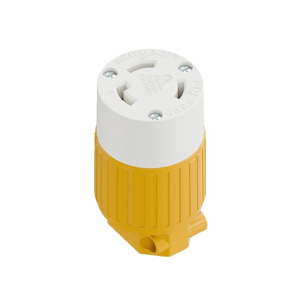 Strhowill 1 Pcs NEMA L6-30R Locking Receptacle, 30A 250V Twist-Lock Female Connector for Generator, RV, and Industrial Power Distribution, Heavy Duty Replacement SocketYellow