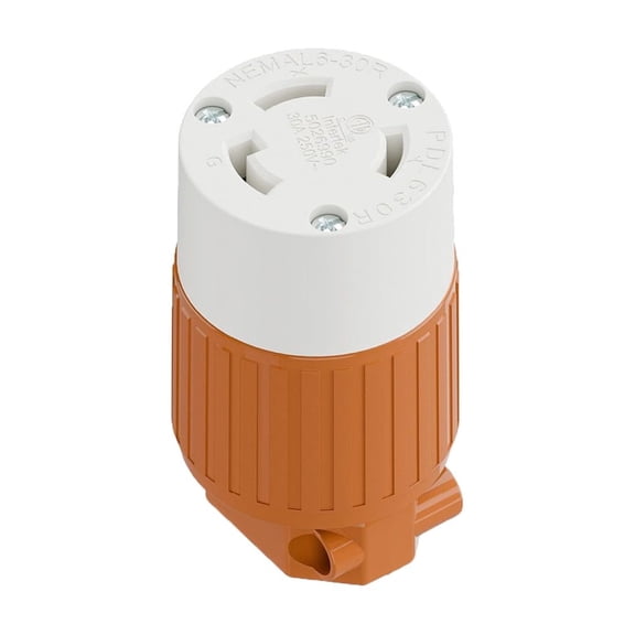 Strhowill 1 Pcs NEMA L6-30R Locking Receptacle, 30A 250V Twist-Lock Female Connector for Generator, RV, and Industrial Power Distribution, Heavy Duty Replacement SocketOrange