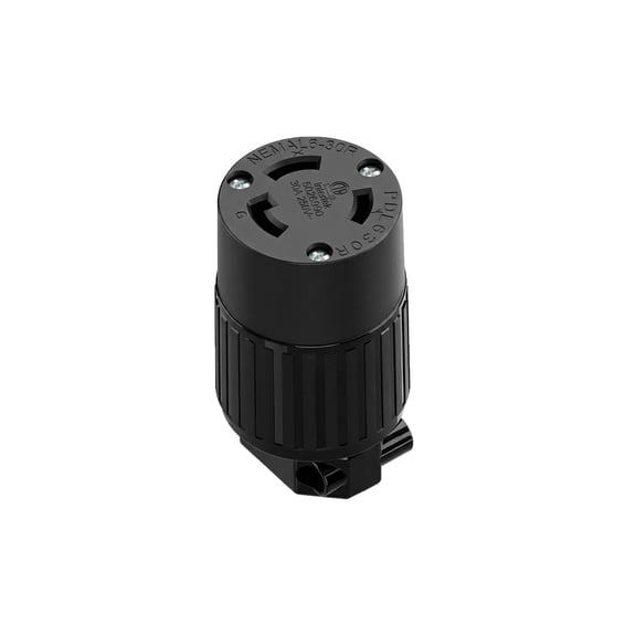 Strhowill 1 Pcs NEMA L6-30R Locking Receptacle, 30A 250V Twist-Lock Female Connector for Generator, RV, and Industrial Power Distribution, Heavy Duty Replacement SocketBlack