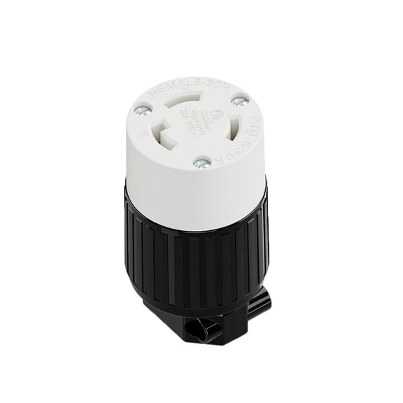 Strhowill 1 Pcs NEMA L6-30R Locking Receptacle, 30A 250V Twist-Lock Female Connector for Generator, RV, and Industrial Power Distribution, Heavy Duty Replacement SocketBlack & White